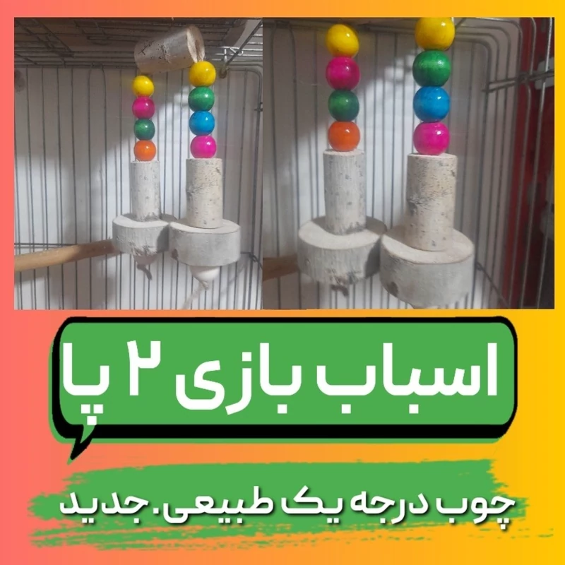 اسباب بازی چوبی دو پا طوطی کیفیت عالی برای بازی